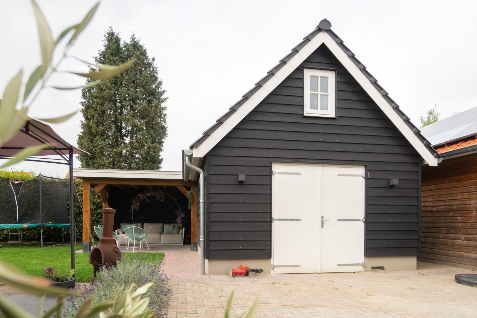 Houten Garage Met Overkapping Geldersche Houtbouw