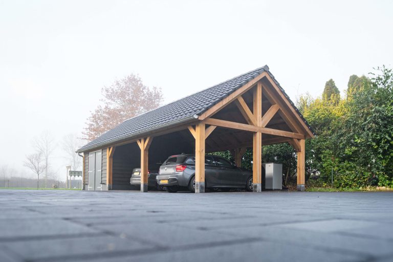 Dubbele carport van hout